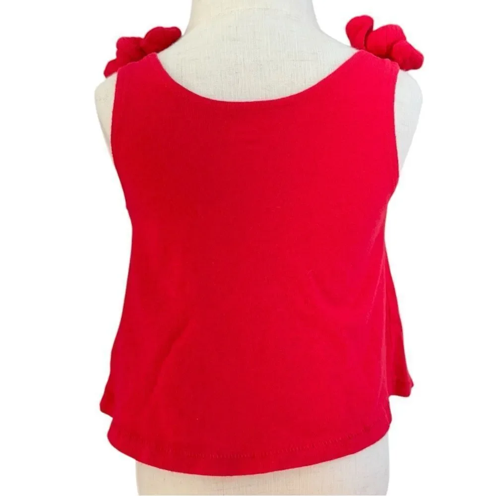 Old Navy Disney Girls Sleeveless Minnie Mouse Bow Shoulder Top. 12-18 Months.